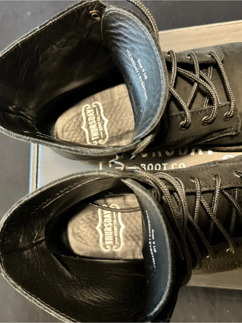 Thursday Boots Black Matte Captain Mens Size 9